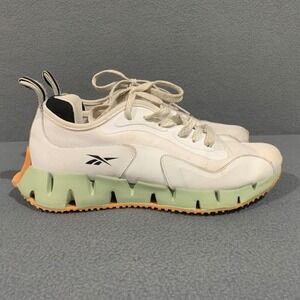 Reebok Zig Kinetica II Men's White Green Orange Running Shoes‎ Size 9.5